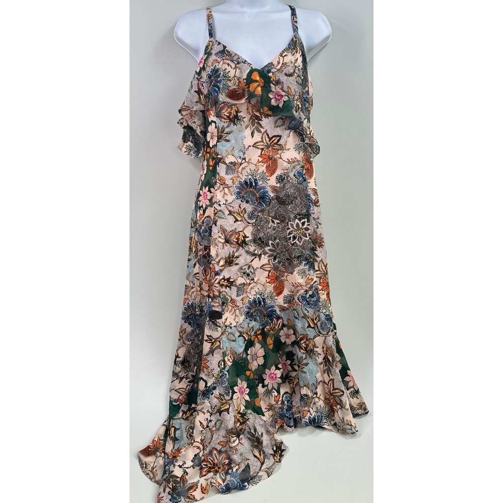 Rachel‎ Roy Floral High Low Dress Ruffle Chiffon Boho Romantic Cottagecore Sz 8 - Picture 7 of 8